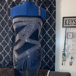 Mesh & Rhinestone Gown